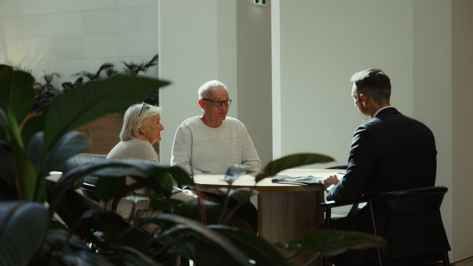 Jonathan Crabtree meeting with clients